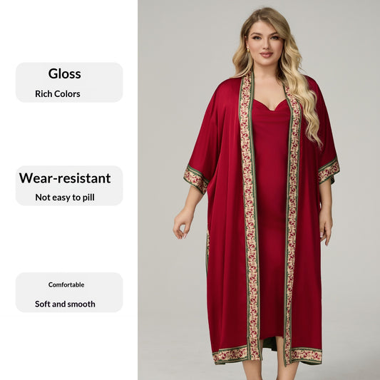 Plus-size Satin Nightgown For Women With Straps