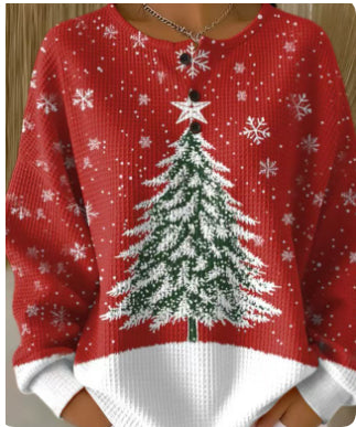 Woolen Button V-Neck Women's Sweater