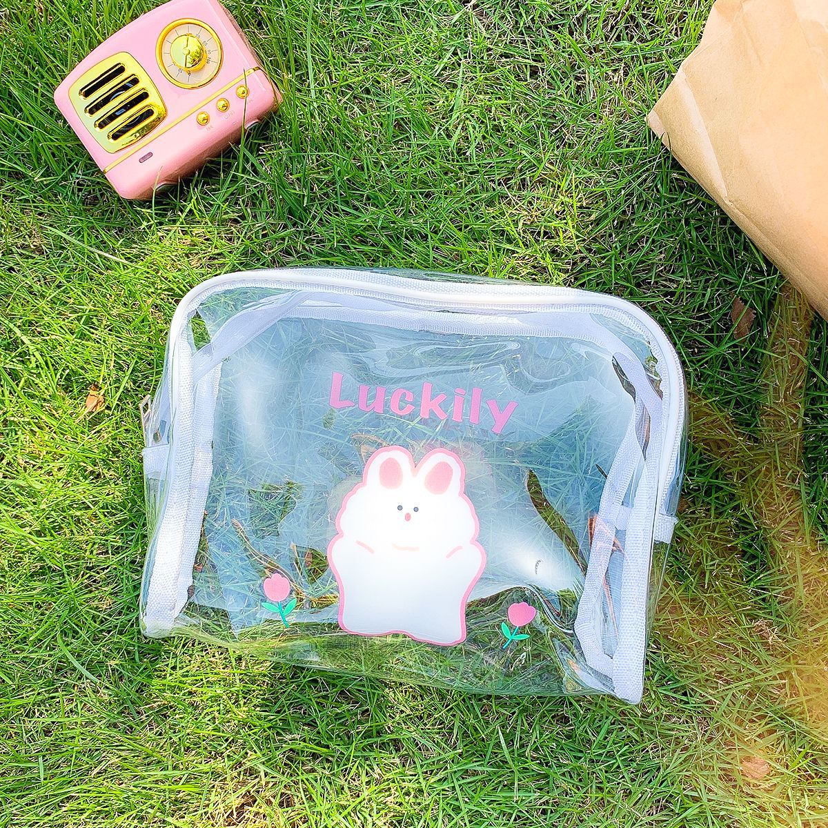 Creative Cartoon Transparent Makeup Waterproof Travel Storage Bag