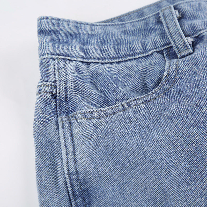 Women's Asymmetric Workwear With Pocket Jeans