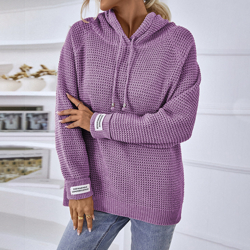Ensfarvet Strikket Pullover til Kvinder