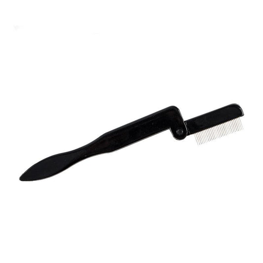 Straight Handle Foldable Stainless Steel Needle Brow Groomer Lash Comb Beauty Makeup Tools