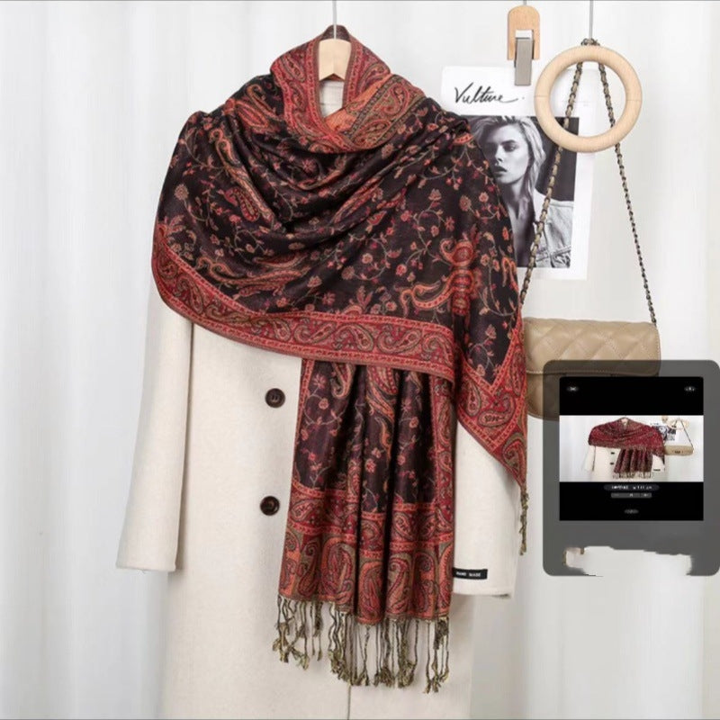 Bøhmisk Vintage Kvast Cashew Broderi Etnisk Stil Talma