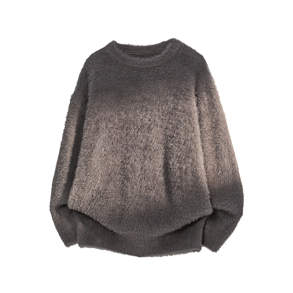 Fashionable Loose-fit Casual Solid-color Crewneck Sweater