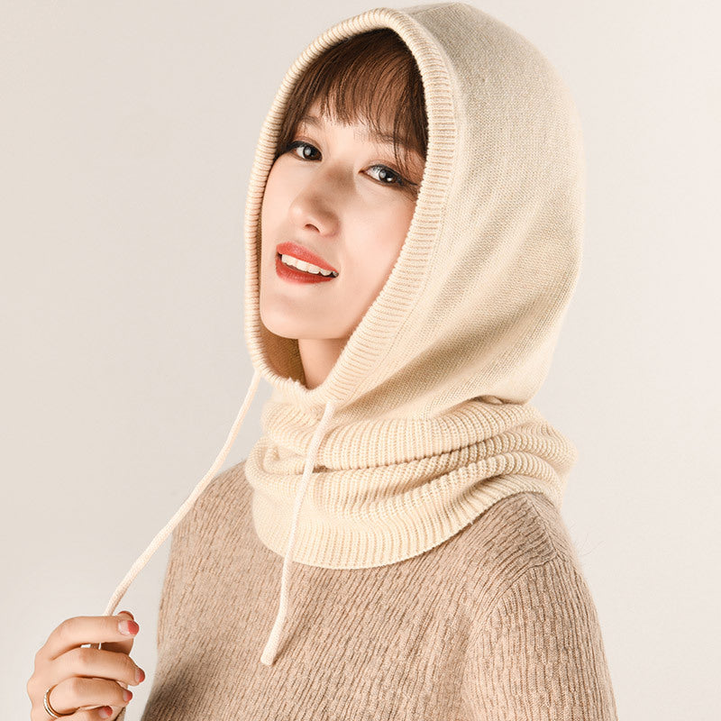 Ear Knit Wool Scarf Bib Women Pullover
