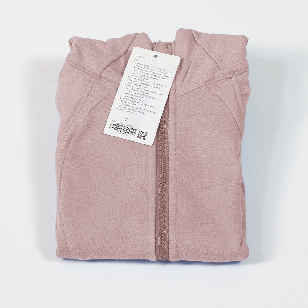 Yoga Clothes Coat Sports Full Zipper Hooded Sweatshirt