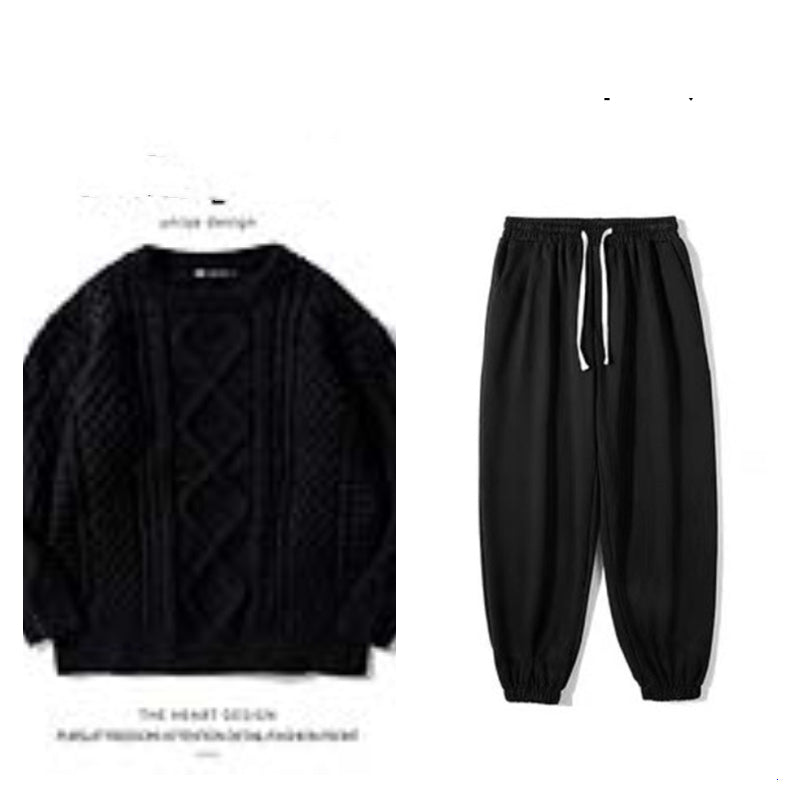 Hong Kong-inspireret Retro Rhombus Twist Rundhalset Sweater til Mænd