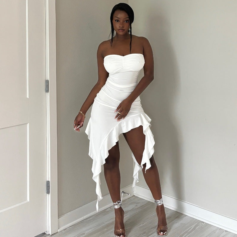Womens Stylish Figure-hugging Off-shoulder Tube Dress