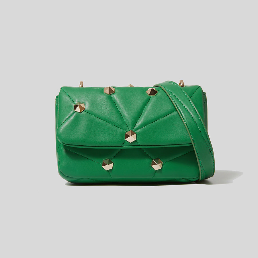 Stitched One-shoulder Diamond Handbag