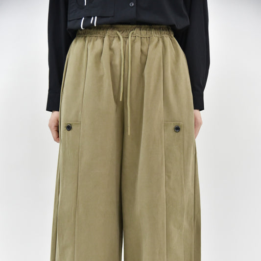 Women's Half-rolled Leg Simple Side Stripe Design Loose Wide-leg Pants