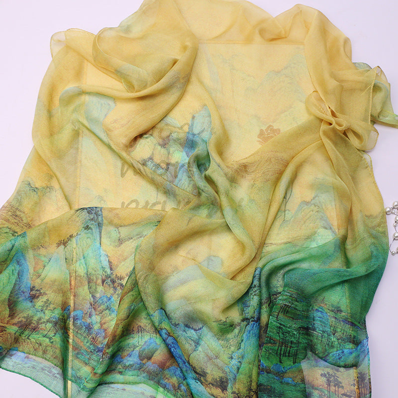 Women's Qianli Jiangshan Tu Tulle Scarf