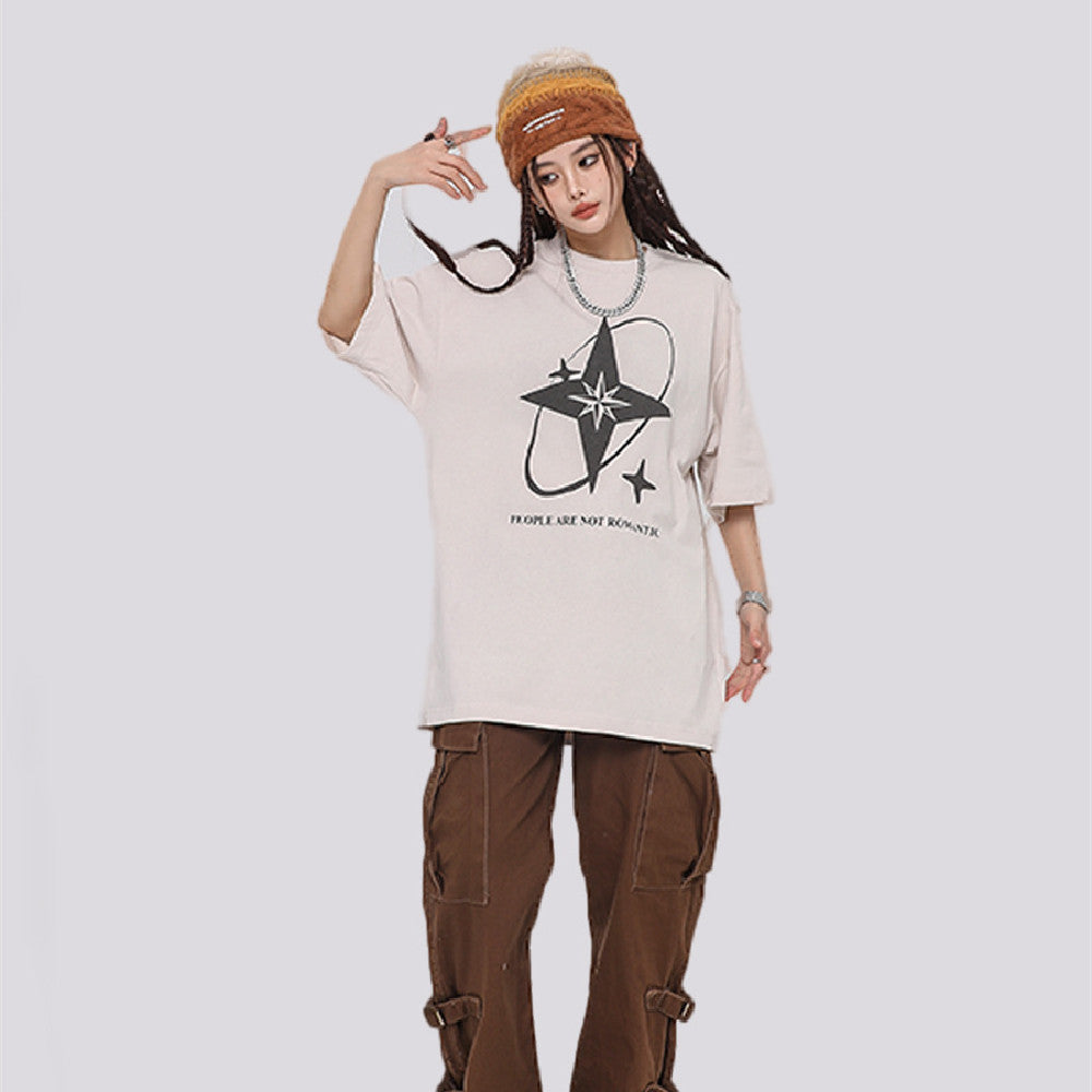 Loose Round Neck Cotton T-shirt For Men