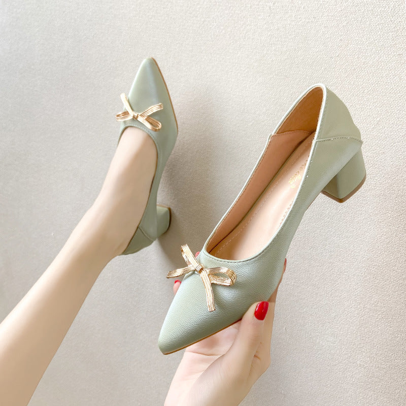 Women's Thick Heel Gentle Pointed Toe Shoes