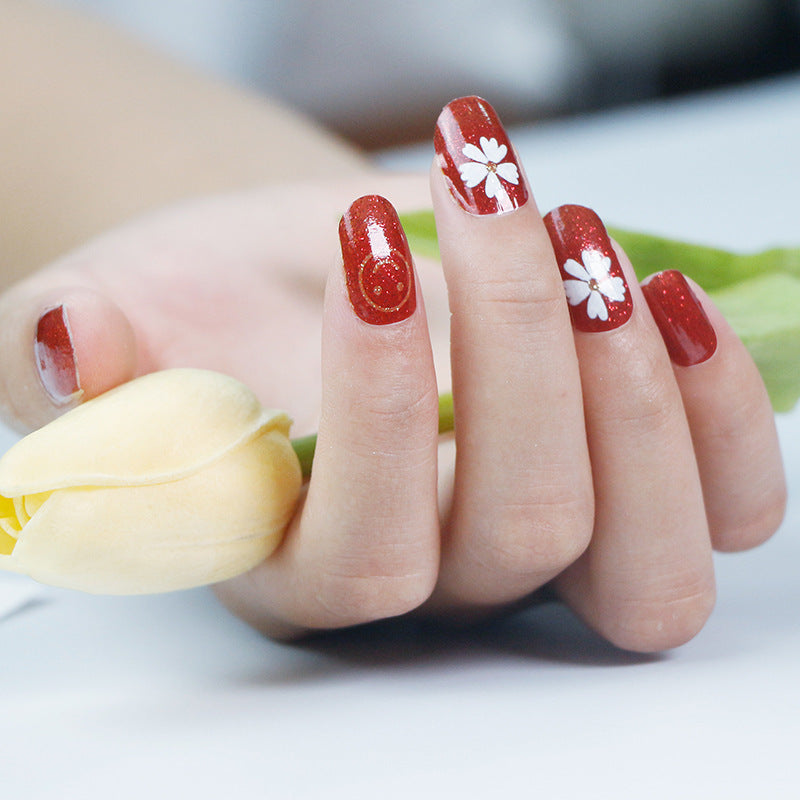 Internet Celebrity Gradient Onion Powder Little Nail Stickers