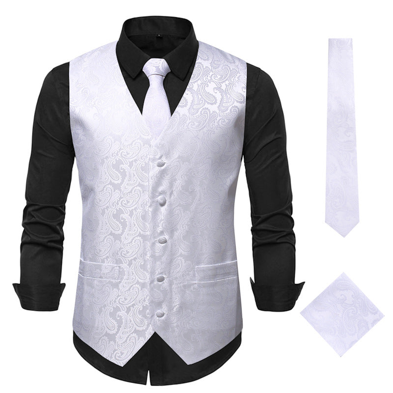 Fashion SUNFLOWER Vest Men's Embroidered Vest European Size Coat