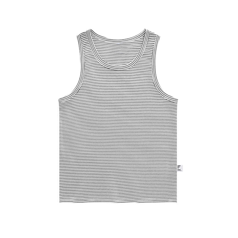 Striped Vest Short Sleeve Women's Loose Slimming Heavy Sleeveless