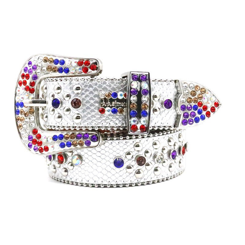 Fashion Men's Rhinestone Snake Belt Handmade