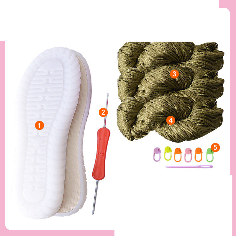 Handwoven Hollow Thread Crystal Sole Bean Shoe Material Bag