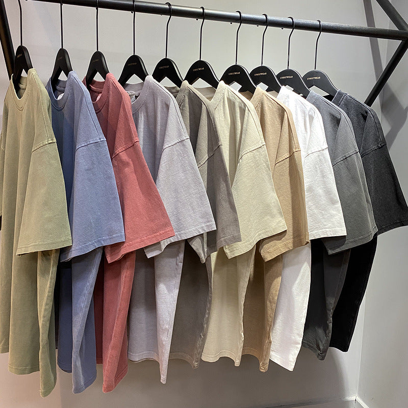 Washed And Worn Dyed Bright White Short Sleeve T-shirt