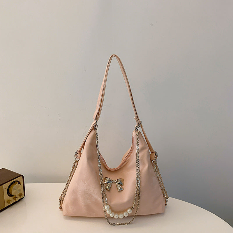 Niche Commuter Pearl Chain One Shoulder Bag Women's All-match Shoulder Tote Bag