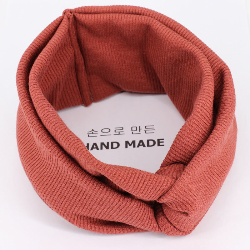 Cross Headband Wild Horizontal Knit Elastic Wool Headband