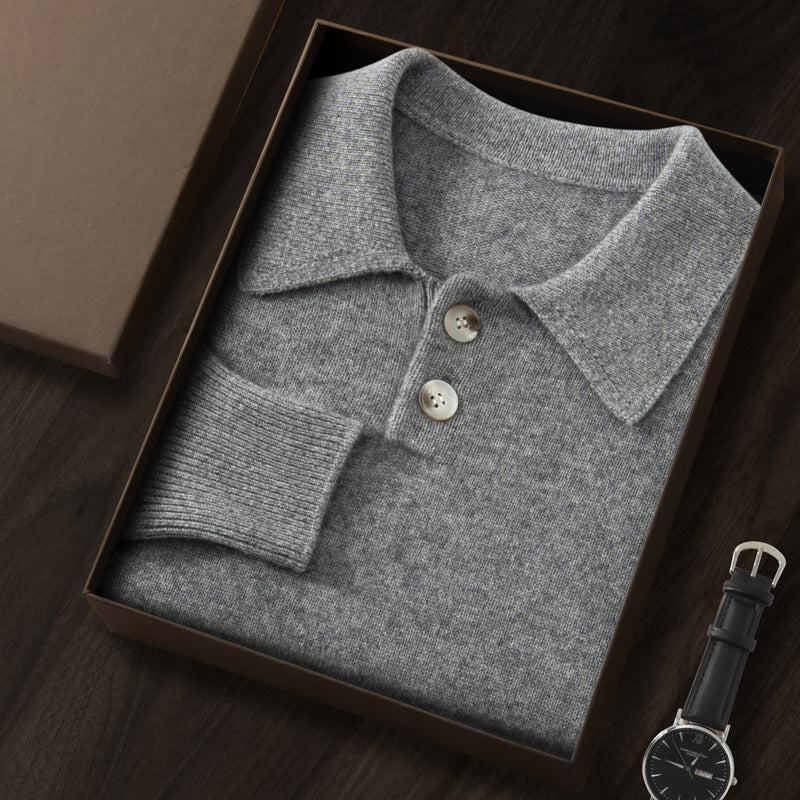Men's Knitted Autumn And Winter Leisure Long Sleeve Pullover Top