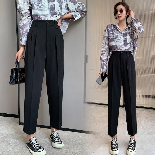 Women's Fashion High Waist Straight Loose Casual Pants