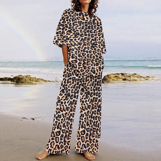 Retro Fashion Casual High Waist Wide Leg Pants Suit
