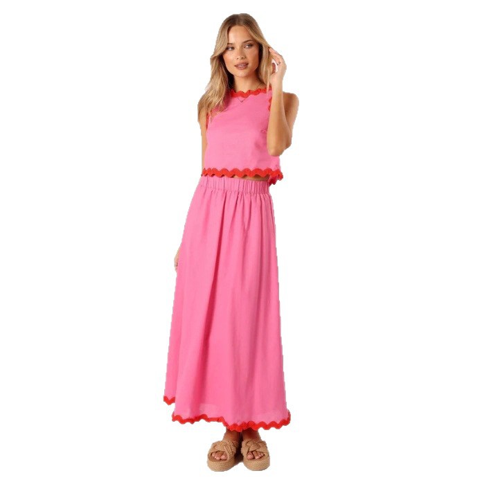 Women's Fashion Sleeveless Top And Skirt Two-Piece Set