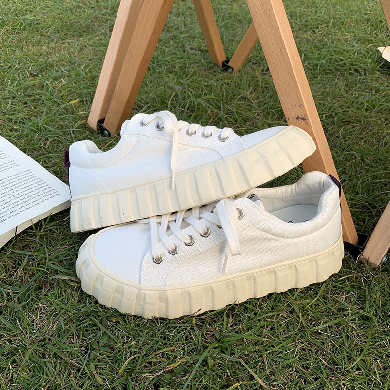 Leopard Print Canvas Shoes Female Korean Ins Style Student Wild Big
