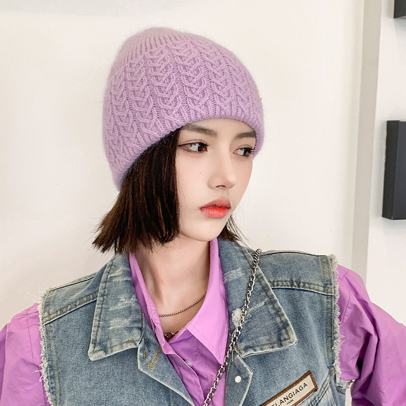 Women's Knitted Outdoor Warm Wool Hat In Autumn And Winter