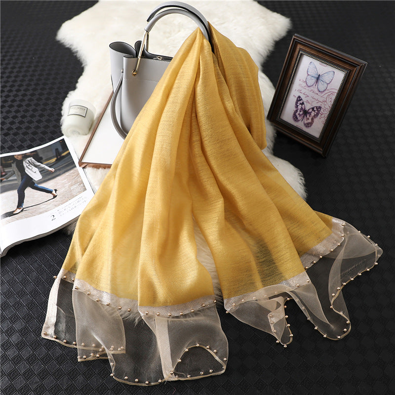 Women's Silk-wool Scarf Solid Color And Versatile