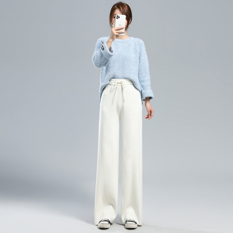 Women's Fashionable Cashmere Knitted Wide-leg Pants