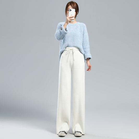 Women's Fashionable Cashmere Knitted Wide-leg Pants