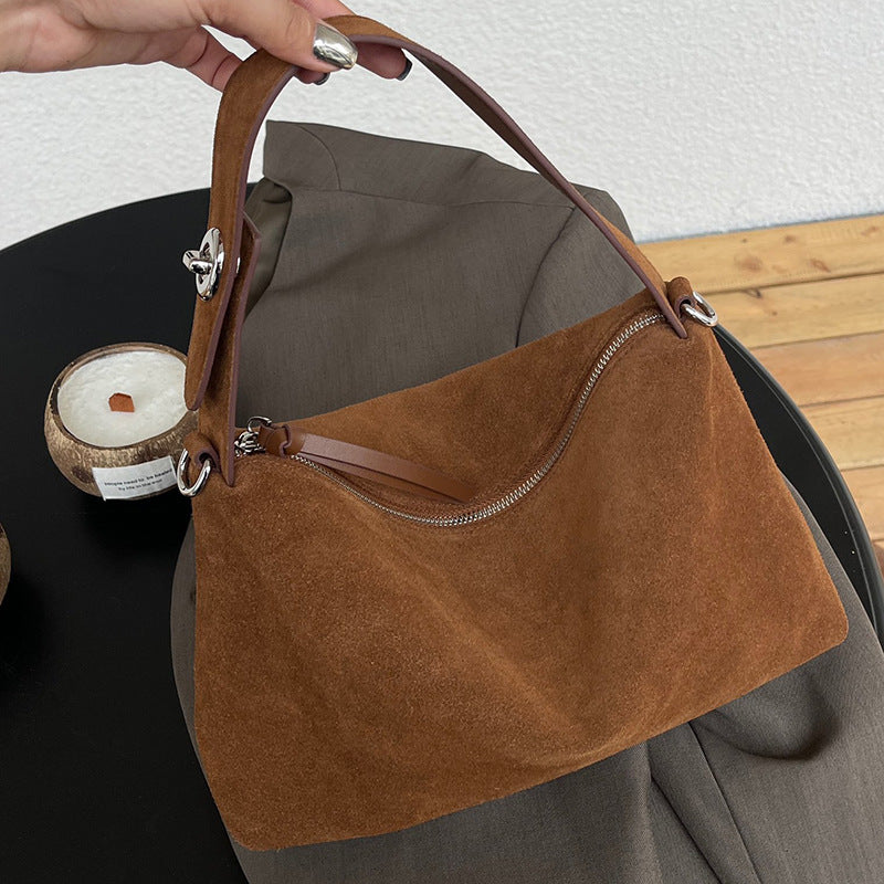 Women's Bag New Niche Suede Underarm Baguette