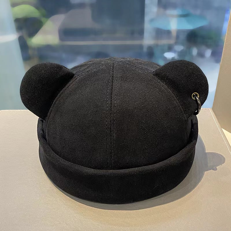 Female Solid Color Cat Ear Japanese Style Personalized Versatile Hat