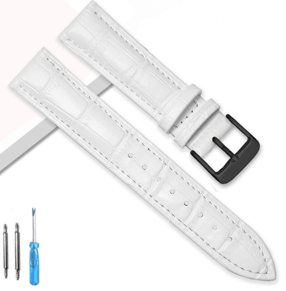 Comfortable Flat Interface Slub Pattern Watch Accessories Leather Strap