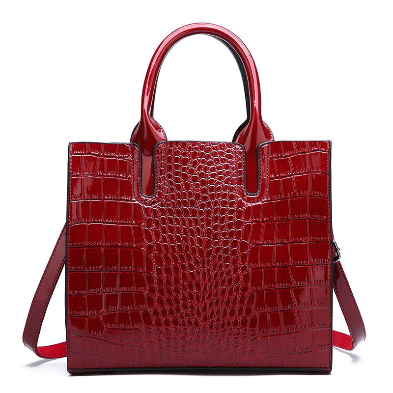 Fashion One-shoulder Diagonal Cross Portable Style Crocodile Pattern