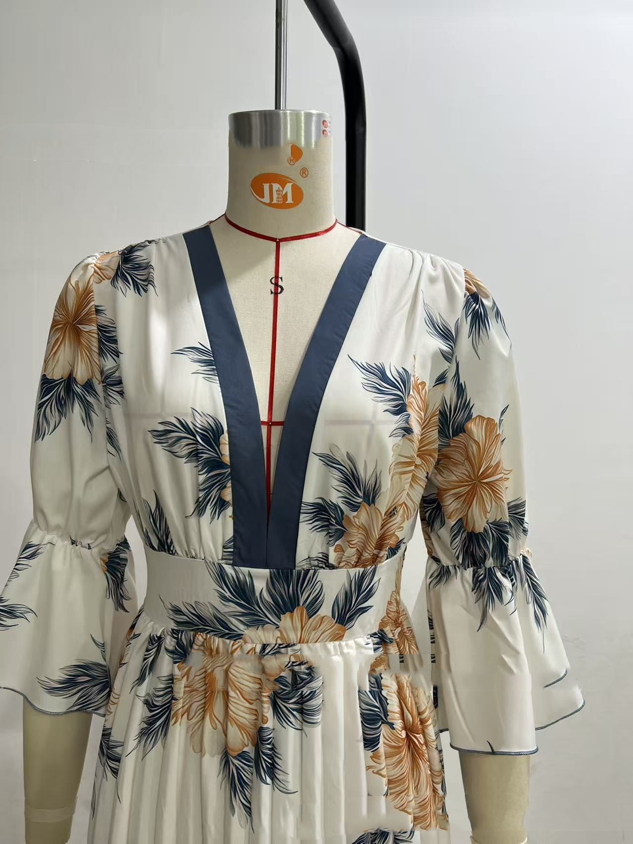Printed Dress With A Flared Hem For Women