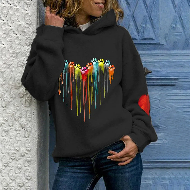 New Animal Print Hooded Women's Sweater