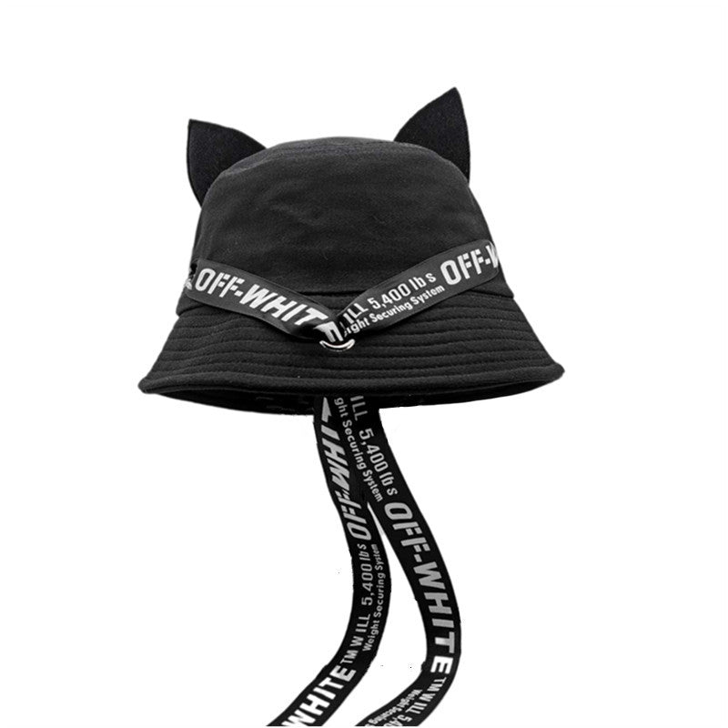 Cat Ears Girl Ribbon Bucket Hat