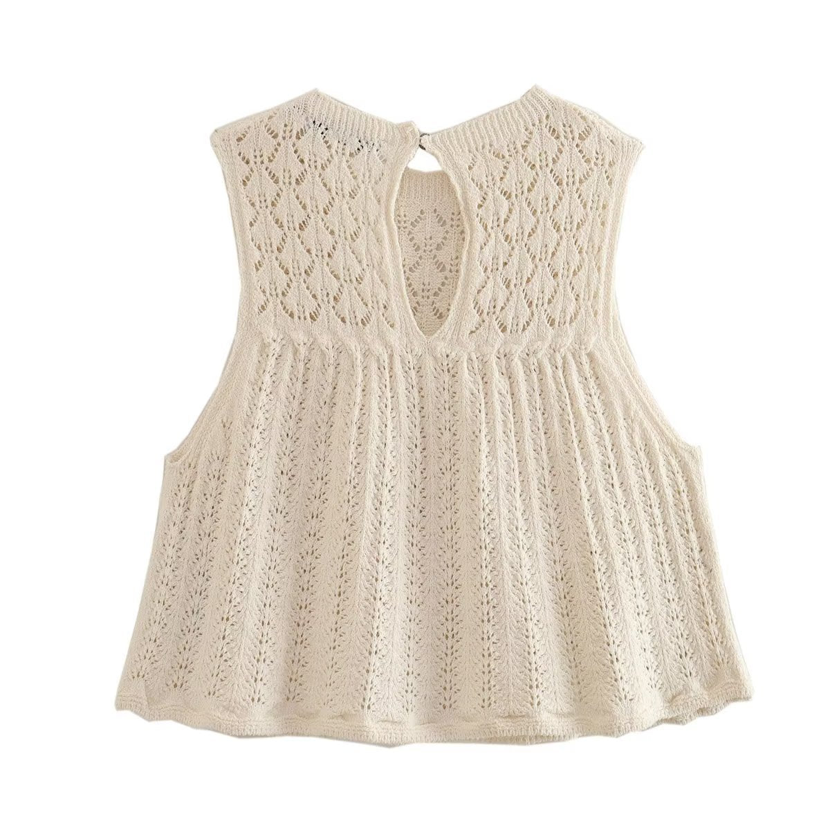 Women's Fashionable Jacquard Mesh Knitted Top Mini Skirt