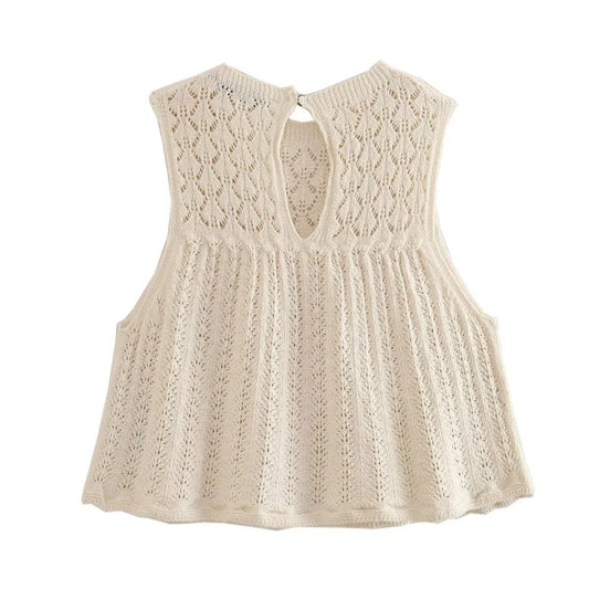 Women's Fashionable Jacquard Mesh Knitted Top Mini Skirt
