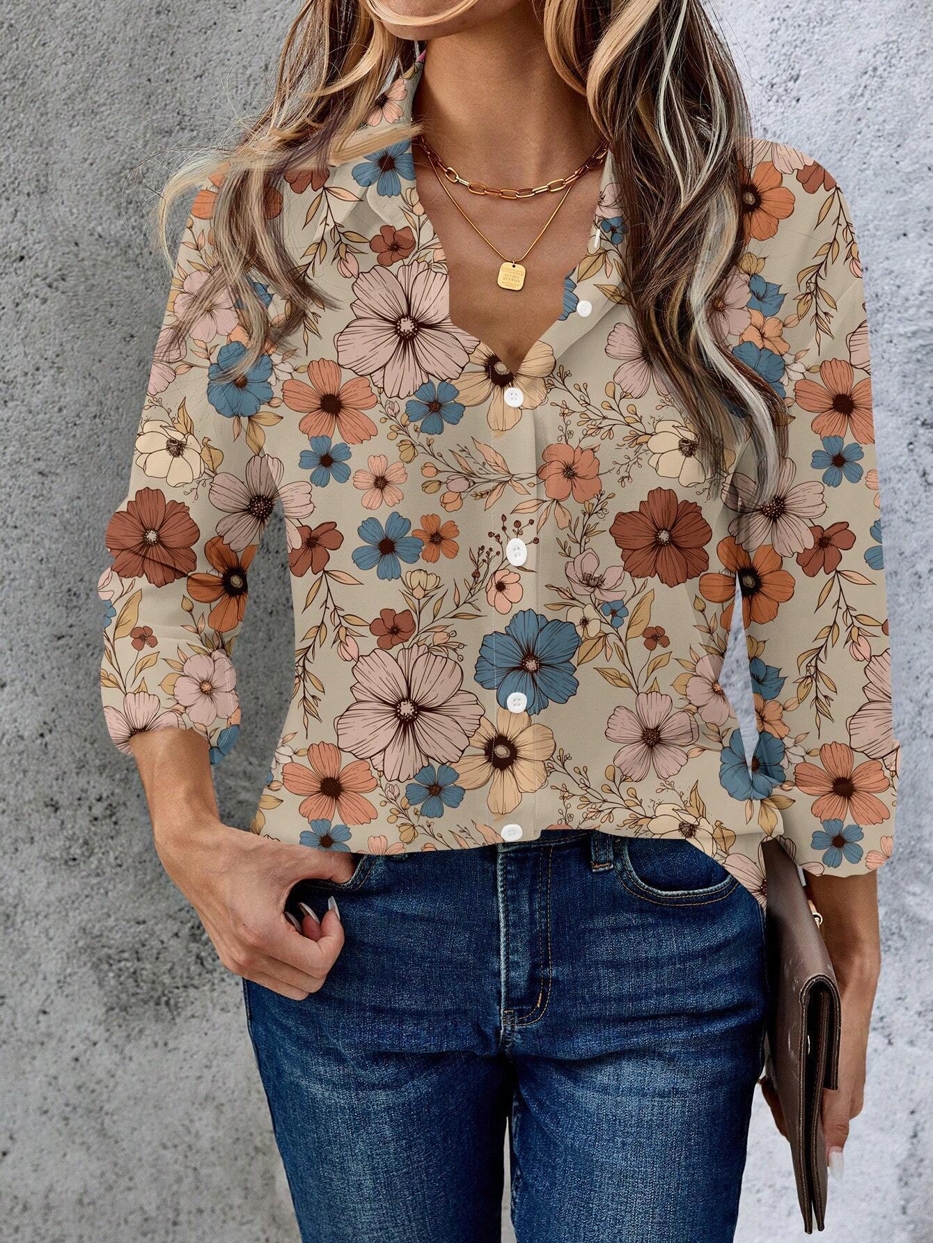 Women's Summer 3D Printed Blouse