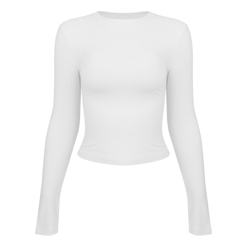 Yoga Langærmet Sports T-shirt til Kvinder, Slank Pasform, Tyndt Fitness Tøj