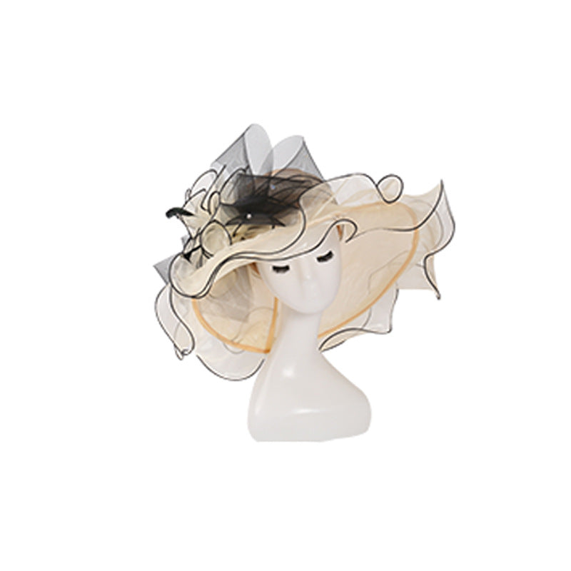 Fashion Big Brim Hat Fashion Organza