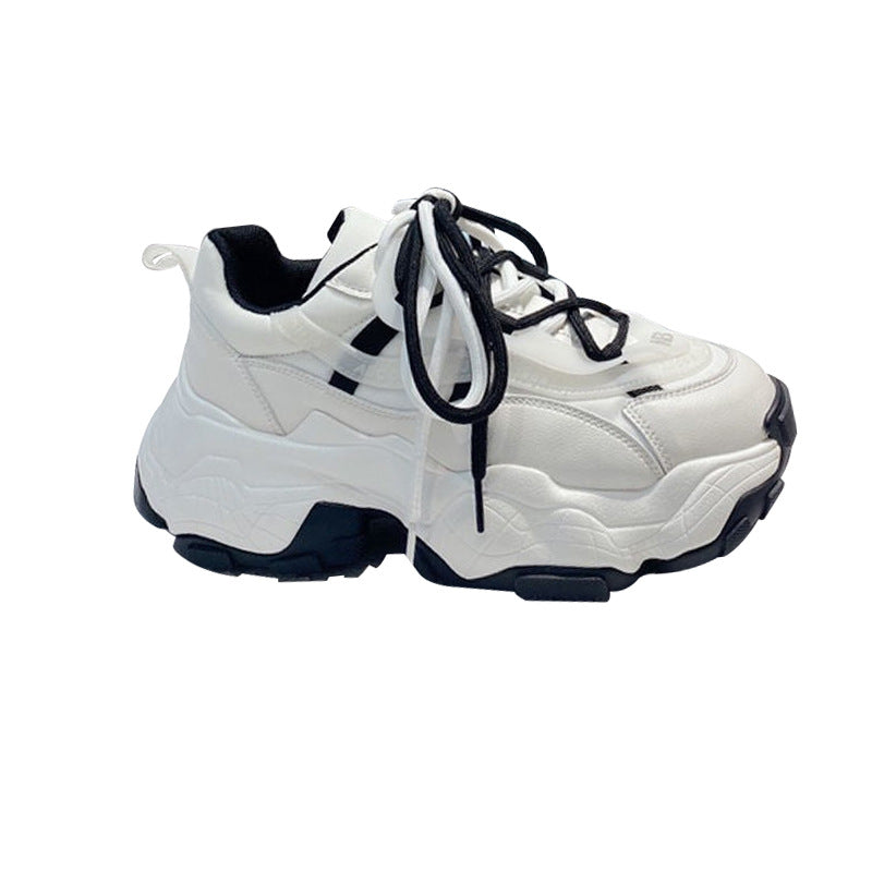 Autumn New Comfortable Students Thick Bottom Heightening Casual Sports Shoes Female Old Daddy