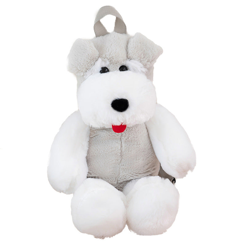 Creative Lovely Soft Cute Schnauzer Plush Backpack