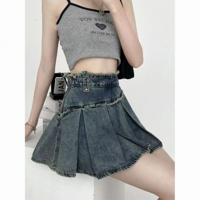This Edgy Yet Playful Denim Skirt Is The Perfect Choice For Petite Girls This Summer