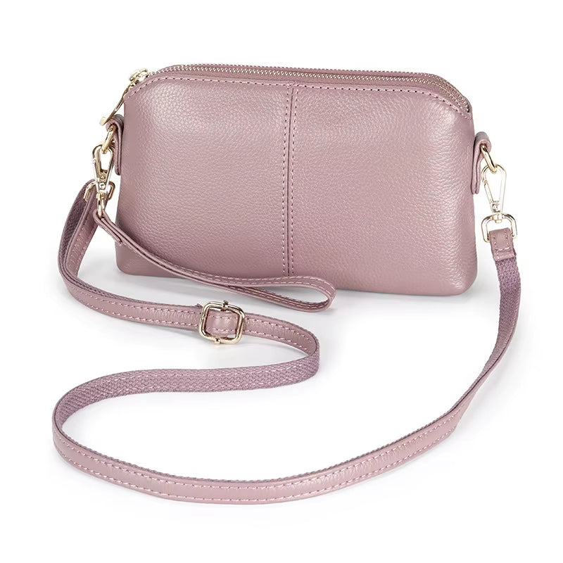 2024 Women's Genuine Leather Shoulder Bags - High-Quality Cow Leather Messenger, Clutch, and Crossbody Bags